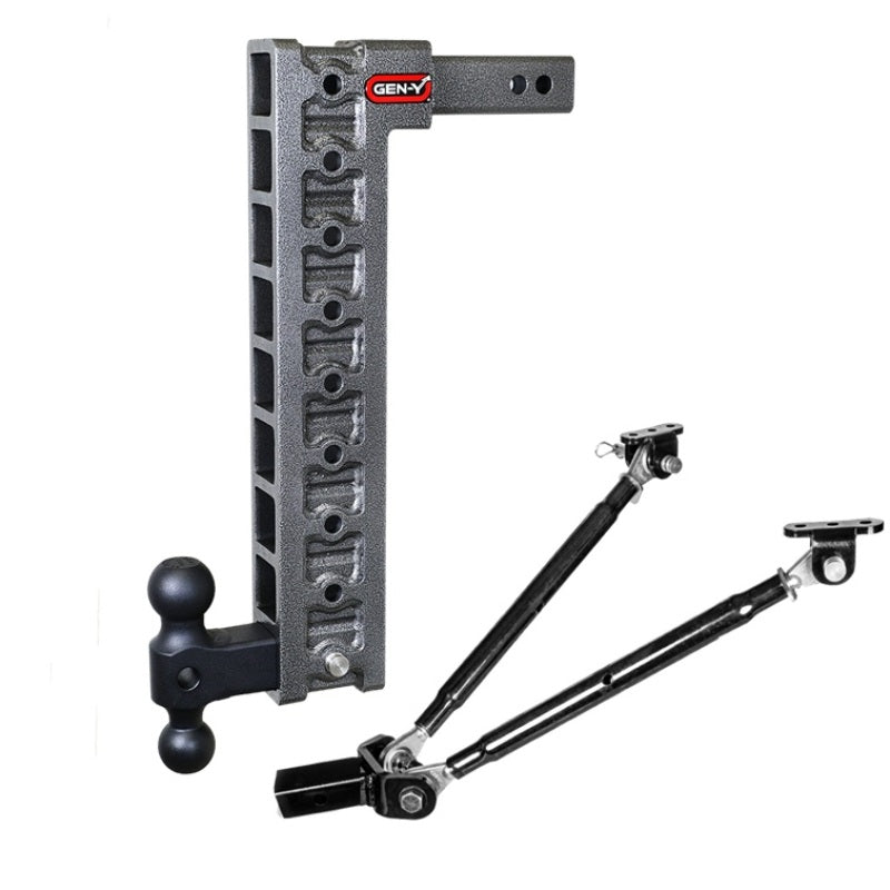 Gen-Y Mega Duty 2in Shank 20in Drop 1.5K TW 10K Hitch w/GH-031 Dual-Ball/GH-0100 Stabilizer Kit