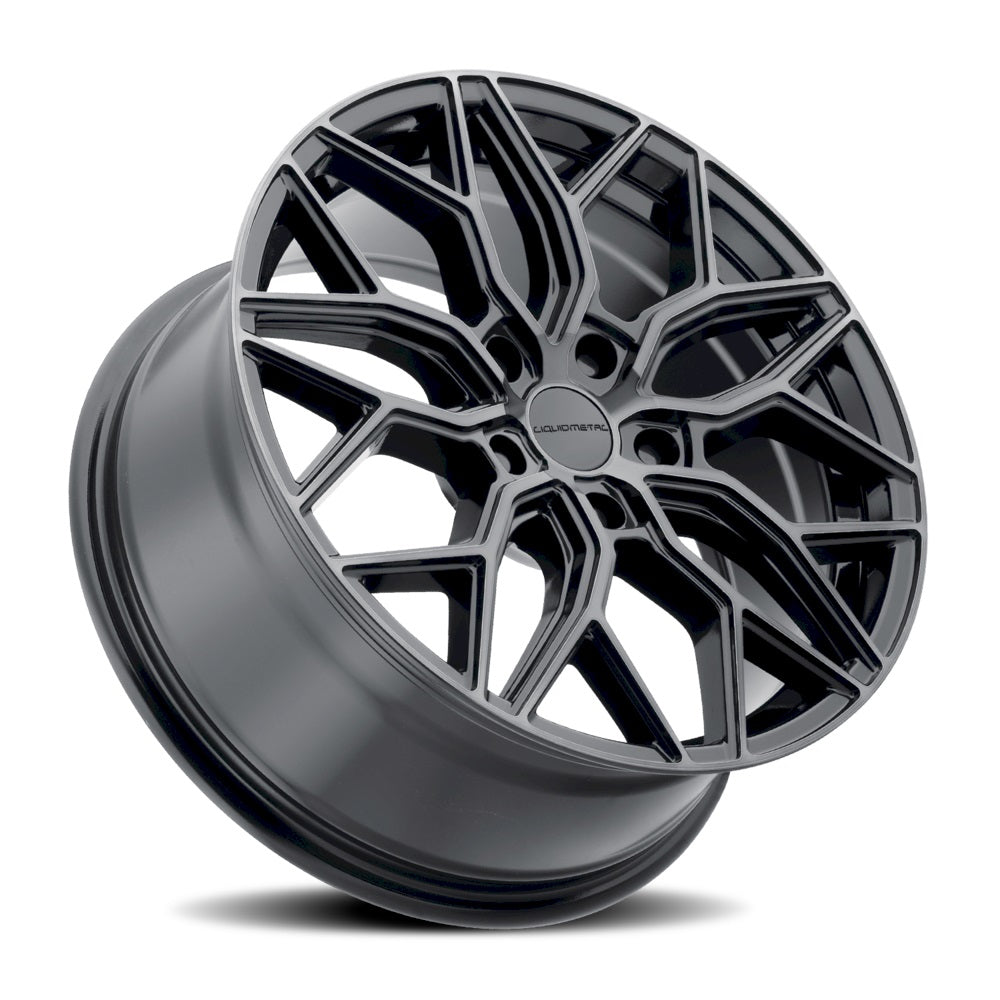 18 inch 5x114 Liquidmetal Wheel 130803 Hawk Gloss Black w/ Machined Face