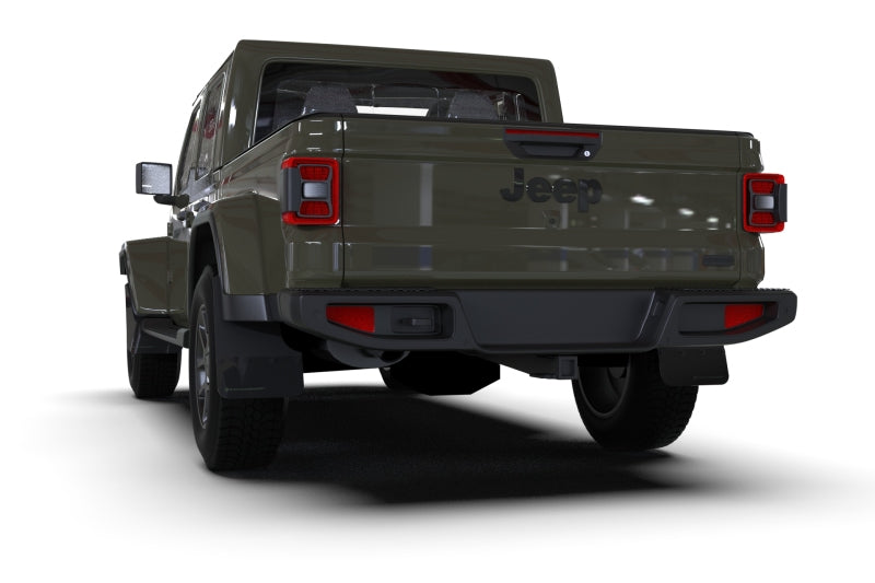 Rally Armor 19-25 Jeep JT Gladiator (Mojave/Rubicon) Black Mud Flap w/Army Green Logo