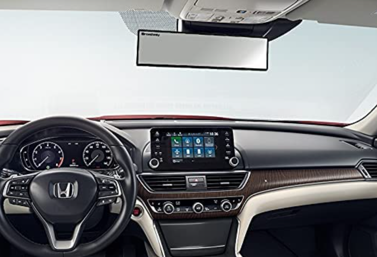 Broadway Universal 300mm 12 Inch Clear Inside Flat Wide Angle Reduce Blind Spot Clip On Rear View Mirror