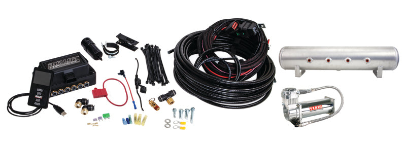 Air Lift Performance 3P (3/8 Air Line 4 Gal 7-Port Raw Aluminum Tank VIAIR 444C Comp)