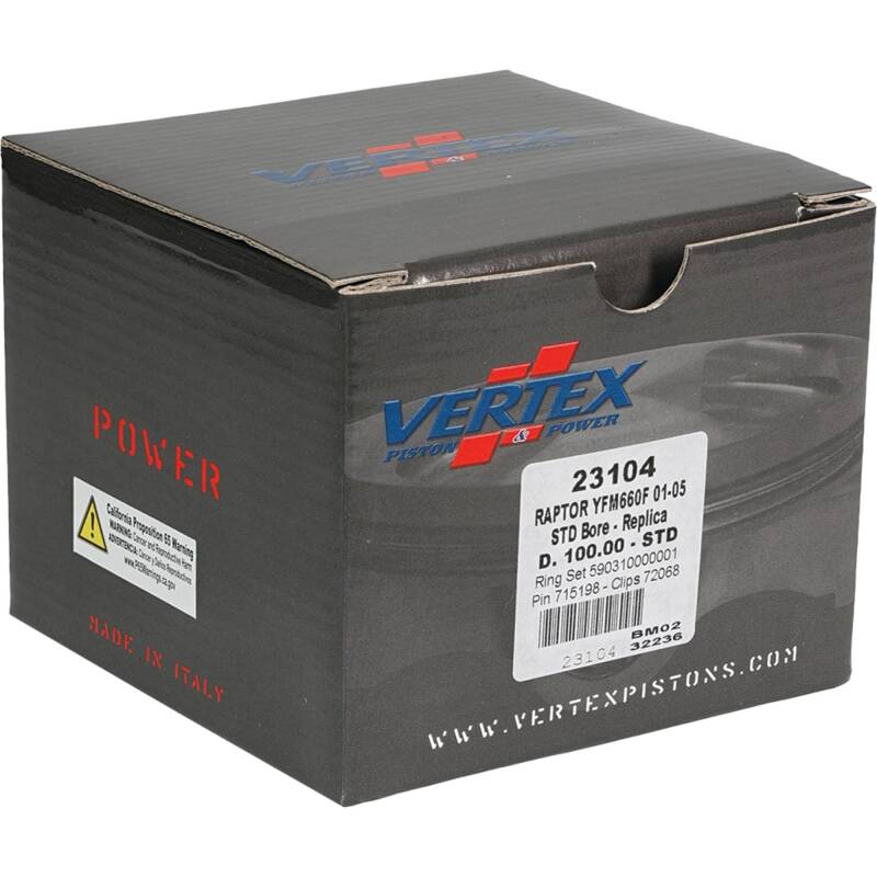 Vertex Piston 02-08 Yamaha YFM 660 F Grizzly 4x4 660cc Cast Replica Piston Kit