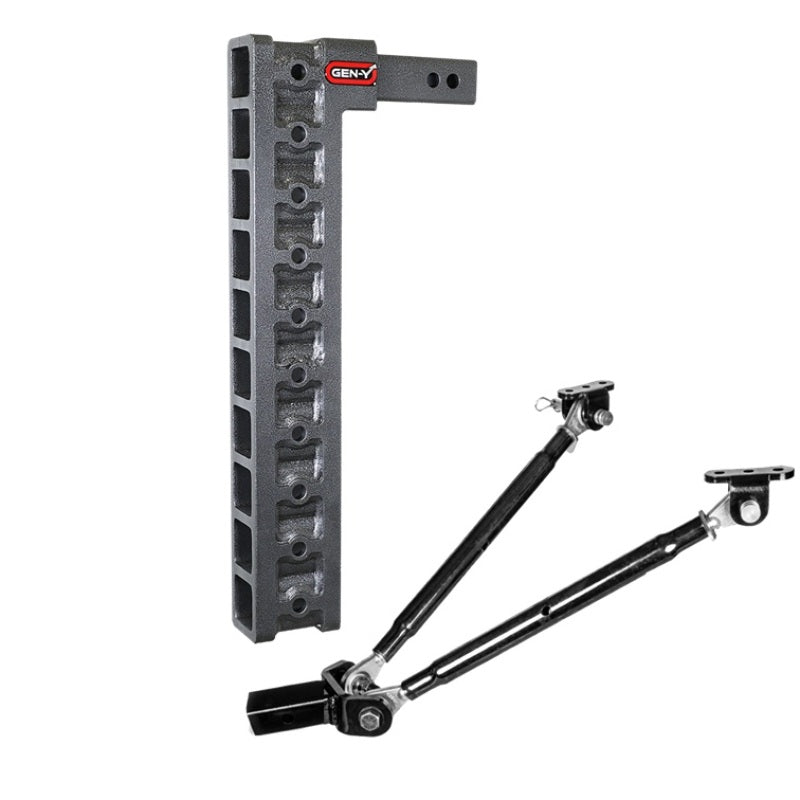 Gen-Y Mega Duty 2in Shank 22.2in Drop 1.5K TW 10K Hitch w/GH-0100 Stabilizer Kit