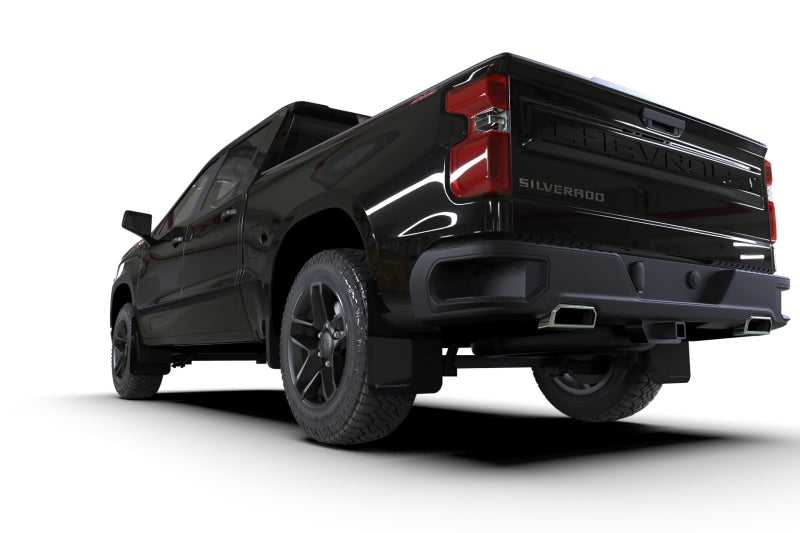 Rally Armor 19-25 Gen 4 Chevy Silverado 1500 Black UR Mud Flap Metallic Black Logo