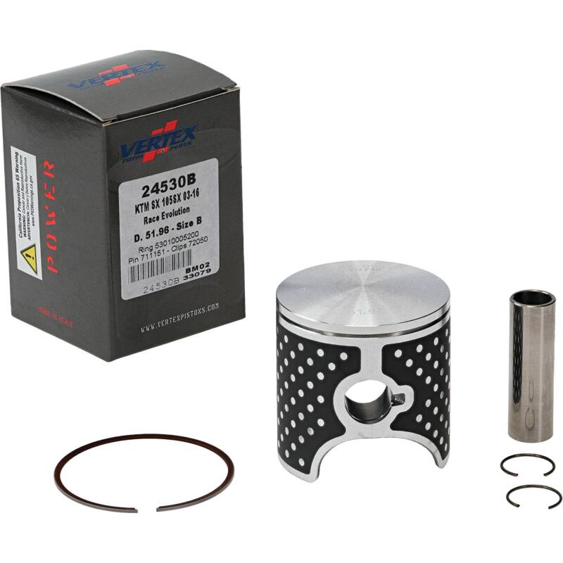 Vertex Piston 04-11 KTM 105 SX 105cc Cast Race Evolution Stroker Piston Kit 112cc 15mm