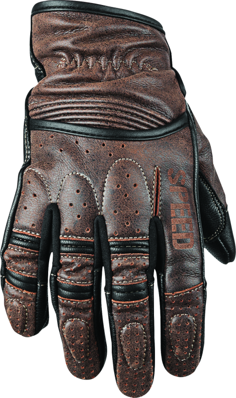 Speed and Strength Rust and Redemption Leather Gloves Brown - Small