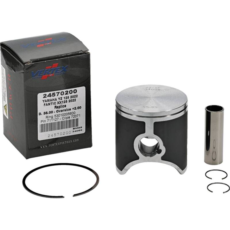 Vertex Piston 2023 Fantic Motor XE 125 125cc +2.00mm Oversized Cast Replica Piston Kit