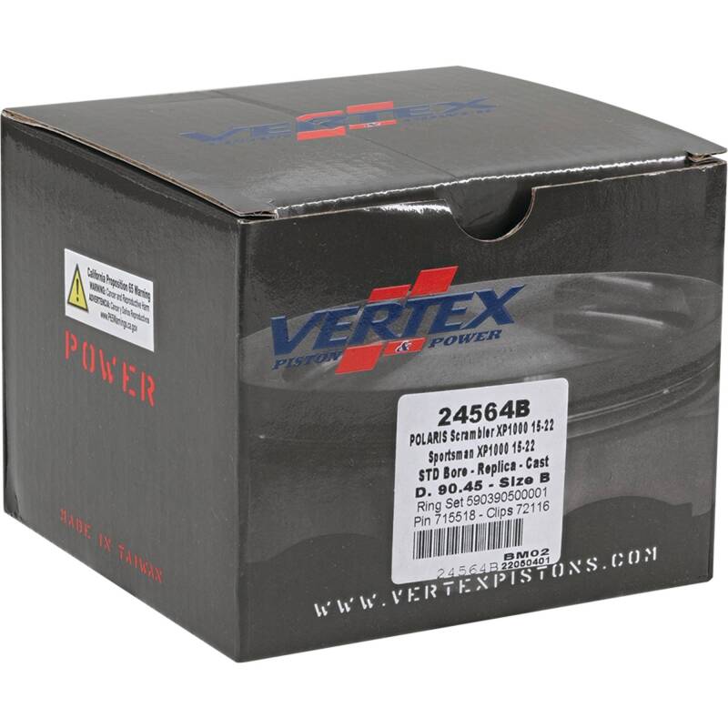 Vertex Piston 16-18 Polaris Scrambler 1000 Tractor 1000cc Cast Replica Piston Kit