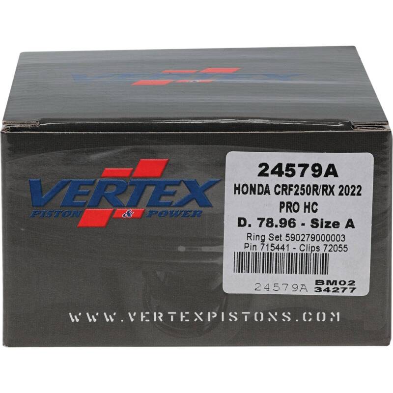 Vertex Piston 22-24 Honda CRF 250 R 250cc Forged High Compression Piston Kit 14.4:1 Comp.