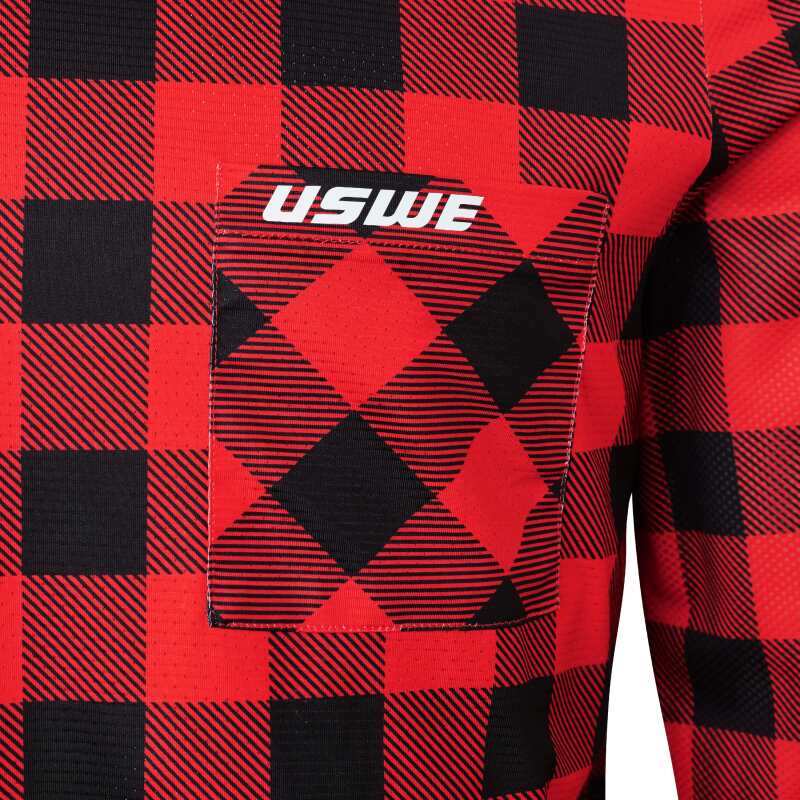 USWE Flannel Long Sleeve Lightweight Off-Road Jersey Flame Red - XL