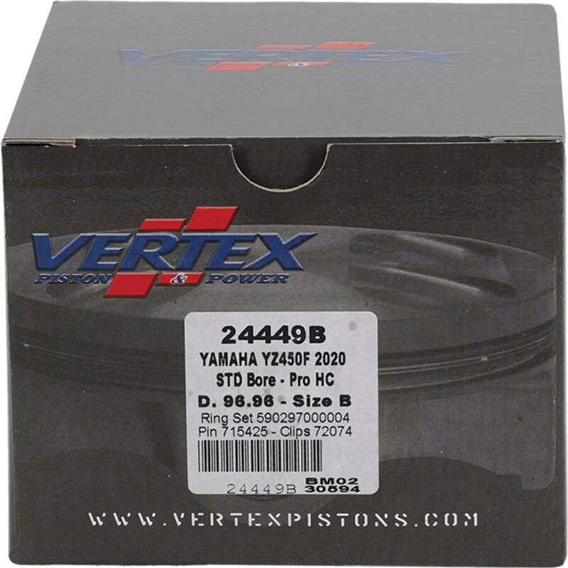 Vertex Piston 21-23 Yamaha WR 450 F 450cc Forged High Compression Piston Kit 13.8:1 Comp.