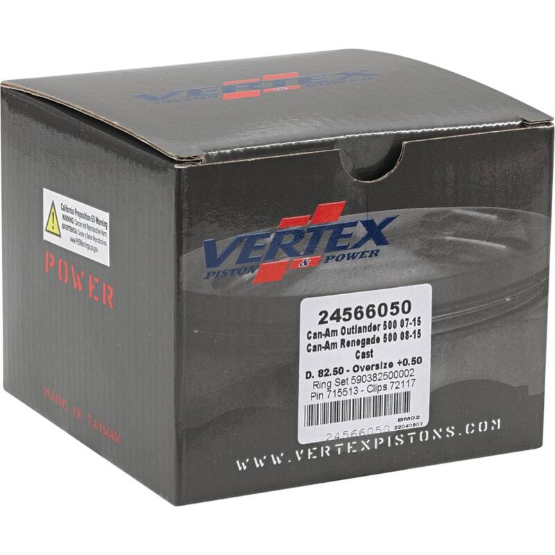 Vertex Piston 07-15 Can-Am Outlander 500 4x4 500cc +0.50mm Oversized Cast Replica Piston Kit