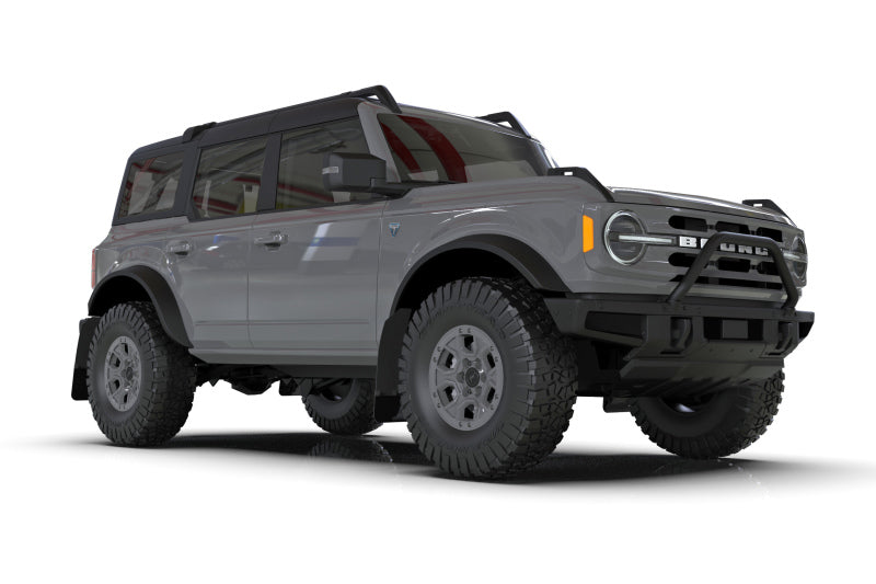 Rally Armor 21-25 Ford Bronco (Plstc Bmpr + RB - NO Rptr/Sprt) Blk Mud Flap w/Cy Orange Logo