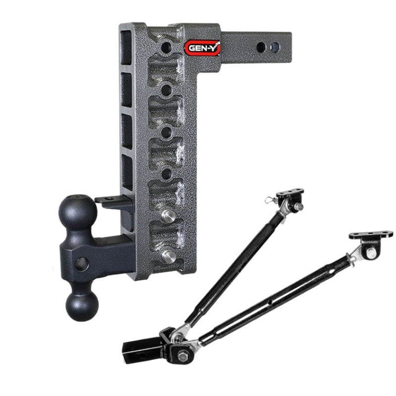 Gen-Y Mega Duty 2in Shank 12.5in Drop 10K Hitch w/GH-031 Dual-Ball/GH-032 Pintle Lock