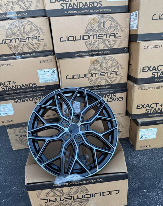 18 inch 5x114 Liquidmetal Wheel 130803 Hawk Gloss Black w/ Machined Face