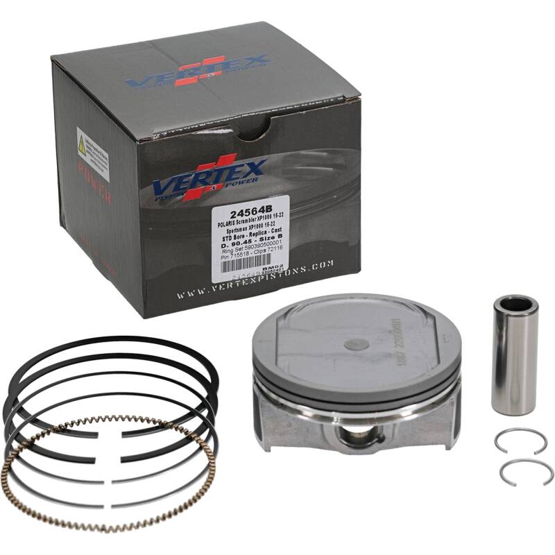 Vertex Piston 16-18 Polaris Scrambler 1000 Tractor 1000cc Cast Replica Piston Kit