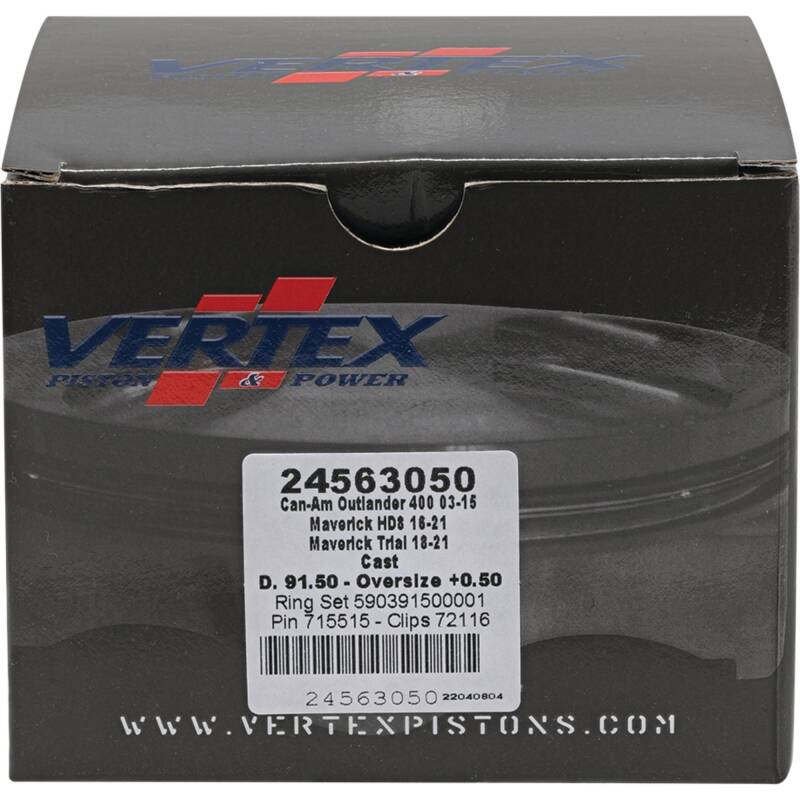 Vertex Piston 2011 Can-Am Commander 800 800cc +0.50mm Oversized Cast Replica Piston Kit