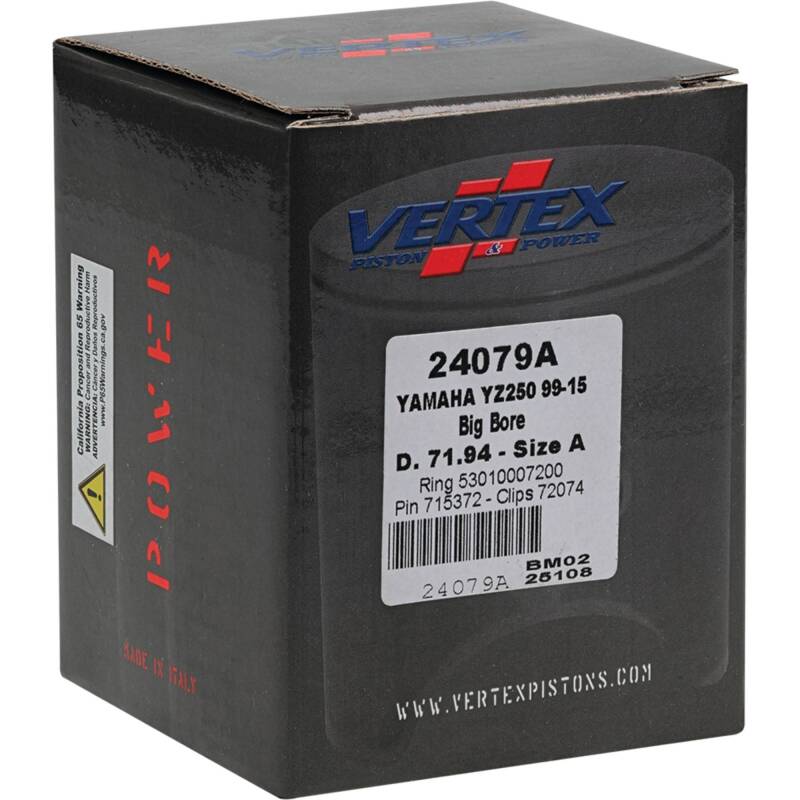 Vertex Piston 22-23 Fantic Motor XX 250 250cc +5.6mm Cast Big Bore Piston Kit 72mm. 295cc.