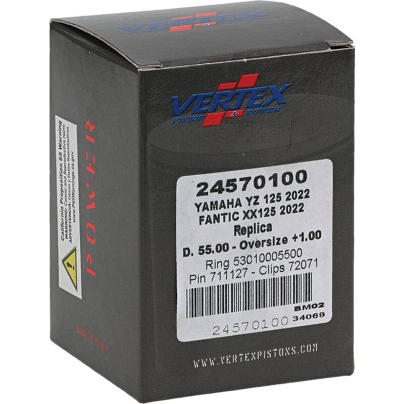 Vertex Piston 2023 Fantic Motor XE 125 125cc +1.00mm Oversized Cast Replica Piston Kit