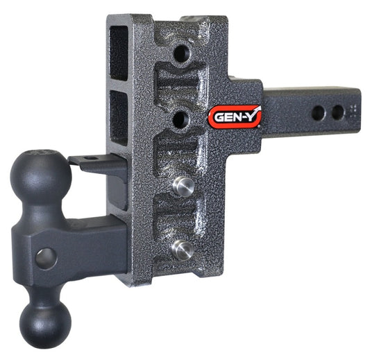 Gen-Y Mega Duty 2in Shank 5in Offset Drop 1.5K TW 10K Hitch w/GH-031 Dual-Ball/GH-032 Pintle Lock