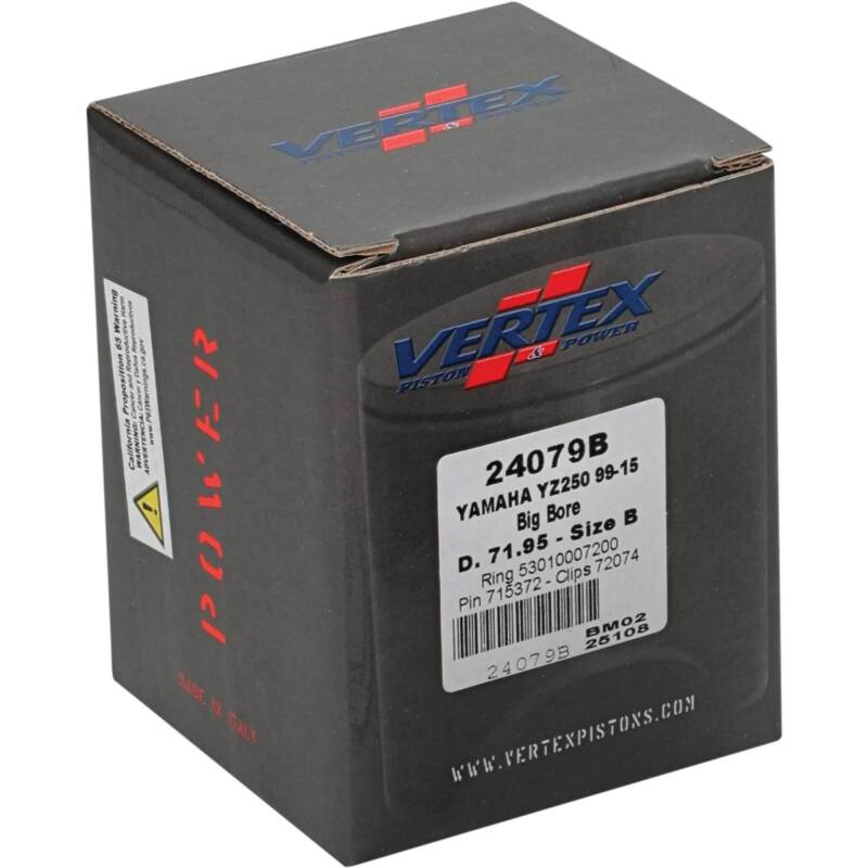 Vertex Piston 22-23 Fantic Motor XX 250 250cc +5.6mm Cast Big Bore Piston Kit 72mm. 295cc.