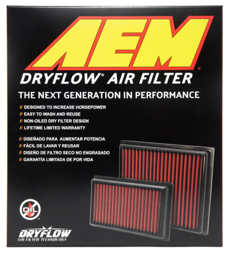 AEM Nissan 11.438in O/S L x 9.75in O/S W x 1.438in H DryFlow Air Filter