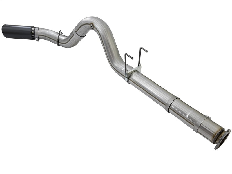 aFe Large Bore-HD 5in DPF Back 409 SS Exhaust System w/Black Tip 2017 Ford Diesel Trucks V8 6.7L(td)