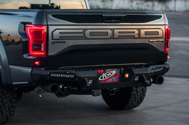 Addictive Desert Designs 17-18 Ford F-150 Raptor HoneyBadger Rear Bumper w/ 10in SR LED Mounts