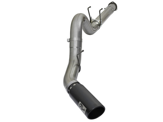 aFe Large Bore-HD 5in DPF Back 409 SS Exhaust System w/Black Tip 2017 Ford Diesel Trucks V8 6.7L(td)