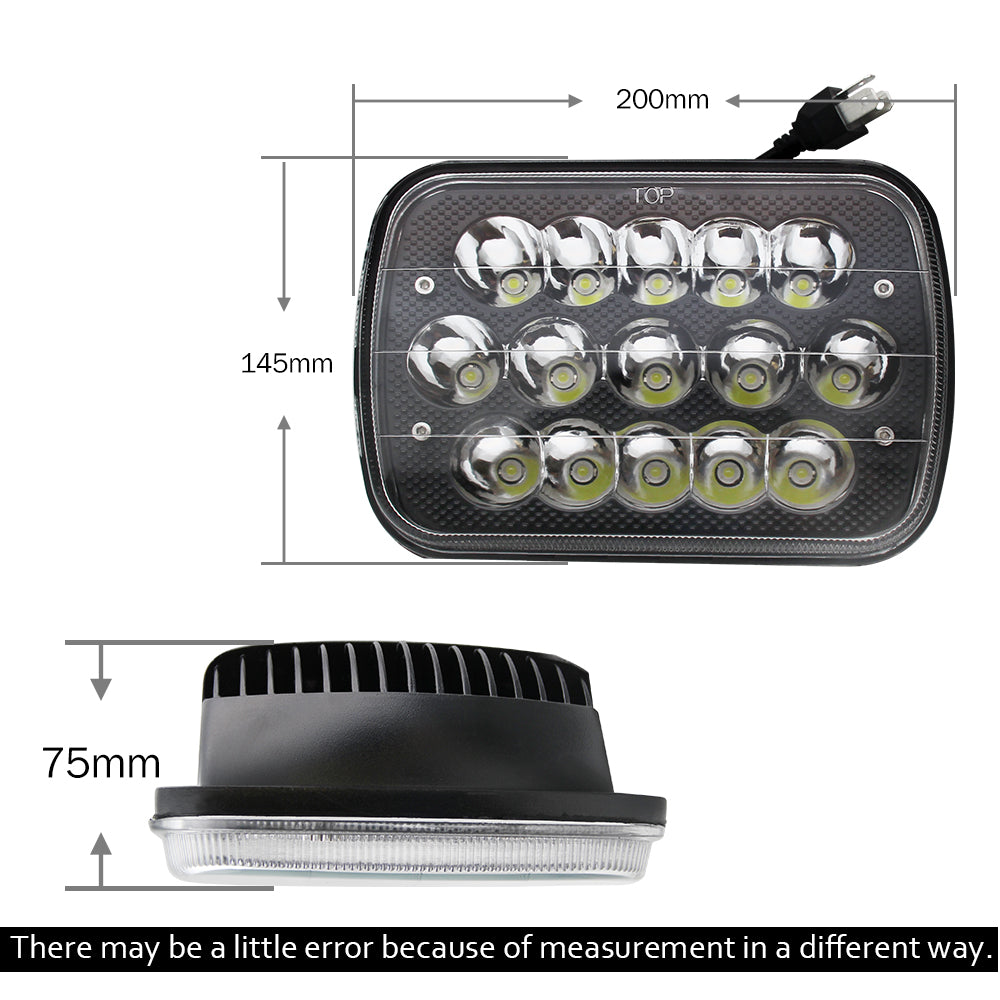 Brightest 5X7 7X6 Dual Beam Sealed Beam Projector LED - SINGLE UNIT JG-1003-B