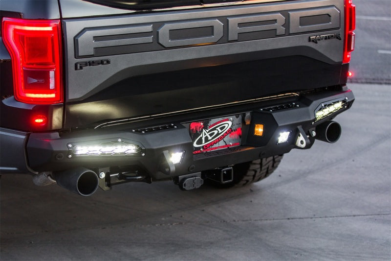 Addictive Desert Designs 17-18 Ford F-150 Raptor HoneyBadger Rear Bumper w/ 10in SR LED Mounts